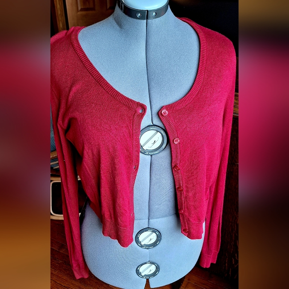 Torrid Red Button-Up Cardigan